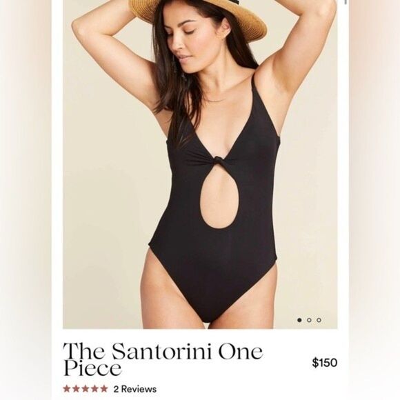 NWT Andie Swim The Santorini One Piece Black Swimsuit Size L - Picture 4 of 13